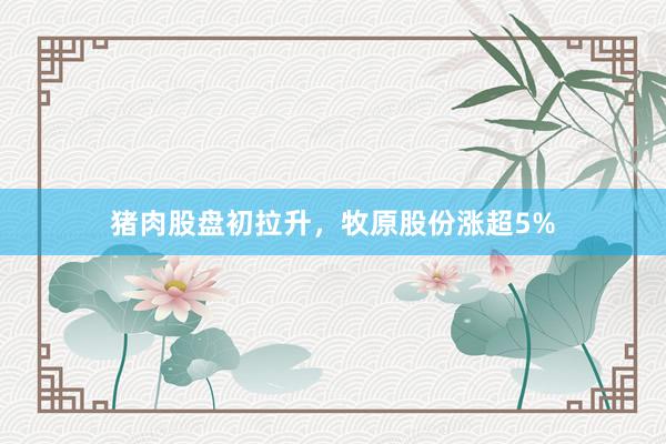 猪肉股盘初拉升，牧原股份涨超5%