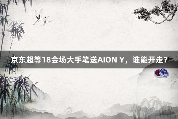 京东超等18会场大手笔送AION Y，谁能开走？