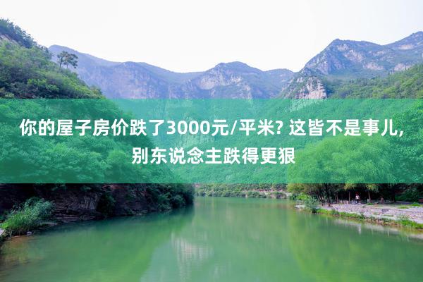 你的屋子房价跌了3000元/平米? 这皆不是事儿, 别东说念主跌得更狠