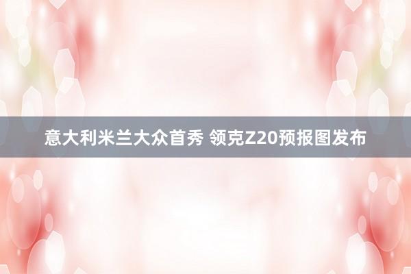 意大利米兰大众首秀 领克Z20预报图发布